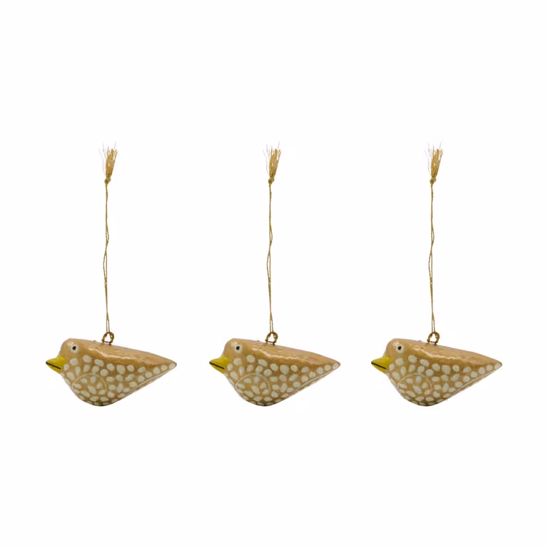 House Doctor Bird paasornament 3-pack Geel