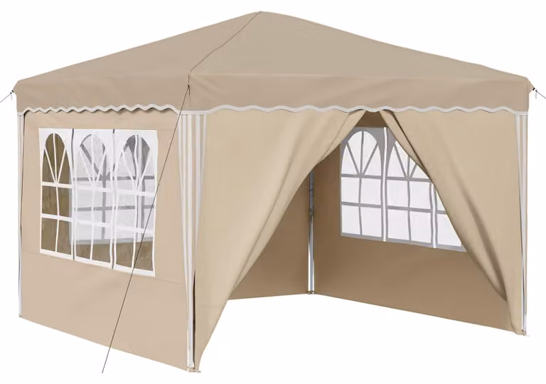 vidaXL Opklapbare partytent in crème kleur met Oxford-stof, B/D/H: 288 x 288 x 245 cm