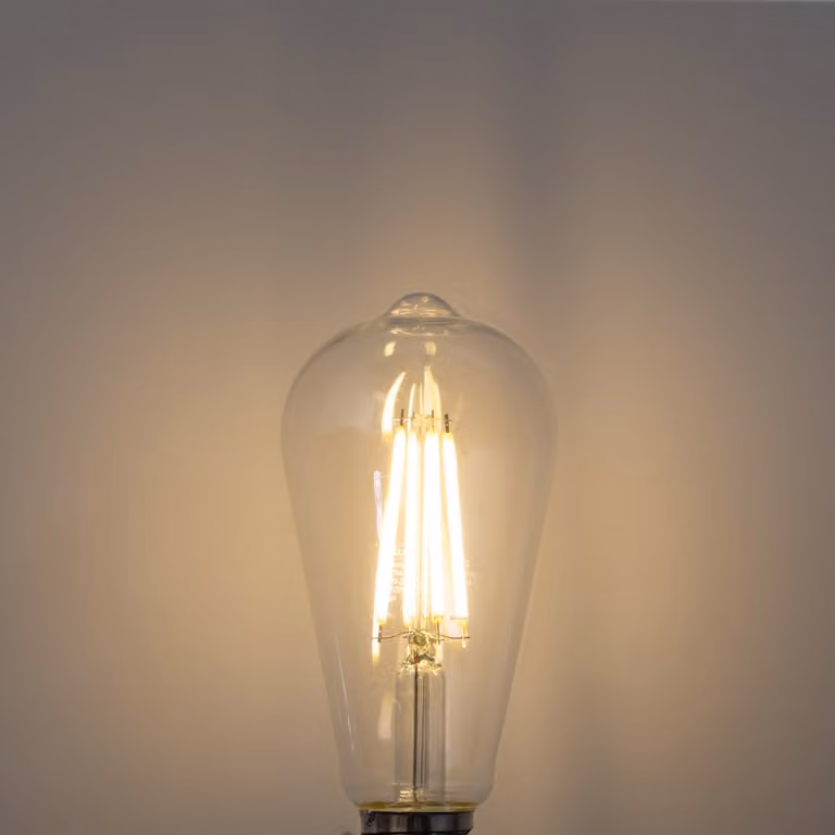 LUEDD Set van 5 E27 LED Globe lampen, Transparant, 3.8W, 3000K Warm wit