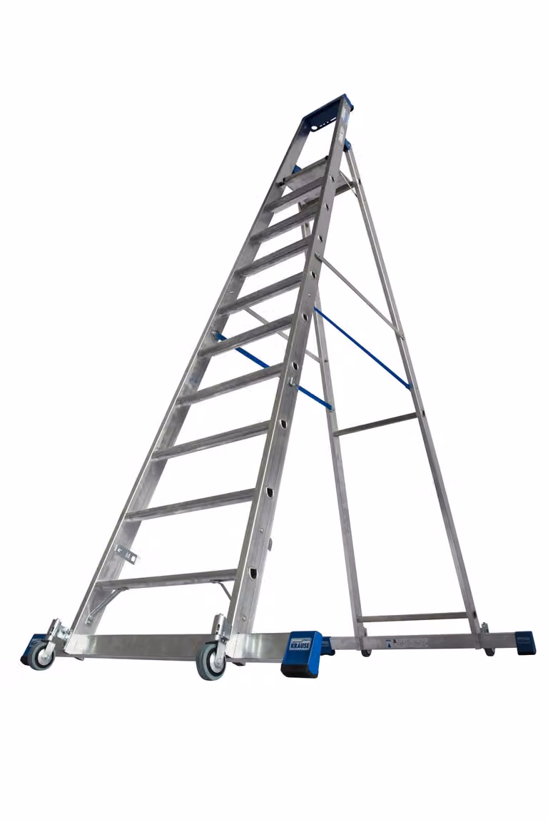 Krause Stufen-Stehleiter trap met 10 treden en dwarsbalk model 127341
