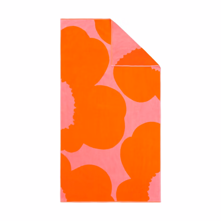 Marimekko Iso Unikko badhanddoek Pink-orange red, 100 x 180 cm