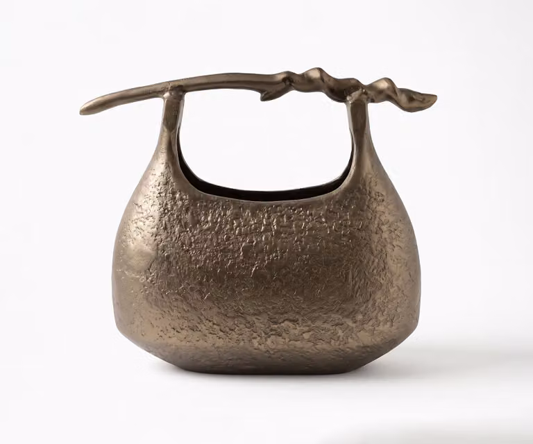Delife Vaas Ramea Aluminium Aurum Satin B: 43 cm, D: 17 cm, H: 35 cm