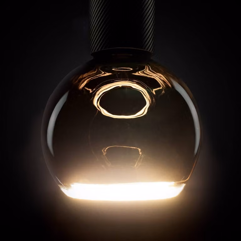 Segula Floating Design LED Lichtbron - Zwart/Transparant - E27 - 4W - 240lm - 2200K - Ø 12,5cm