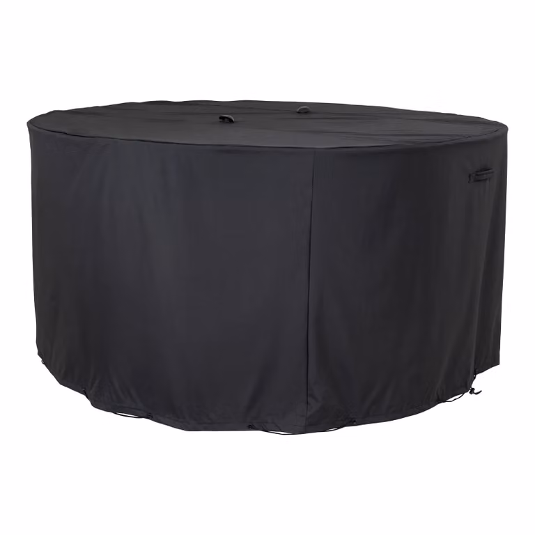 QUVIO Tafelhoes voor ronde tafel van 180 cm met 4 stoelen, Zwart, Waterafstotend