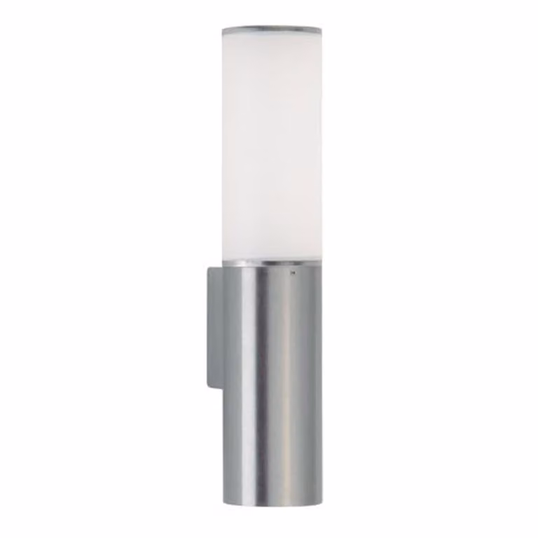 Albert RVS buitenlamp wandlamp Cyl 38cm - Zilver/Wit