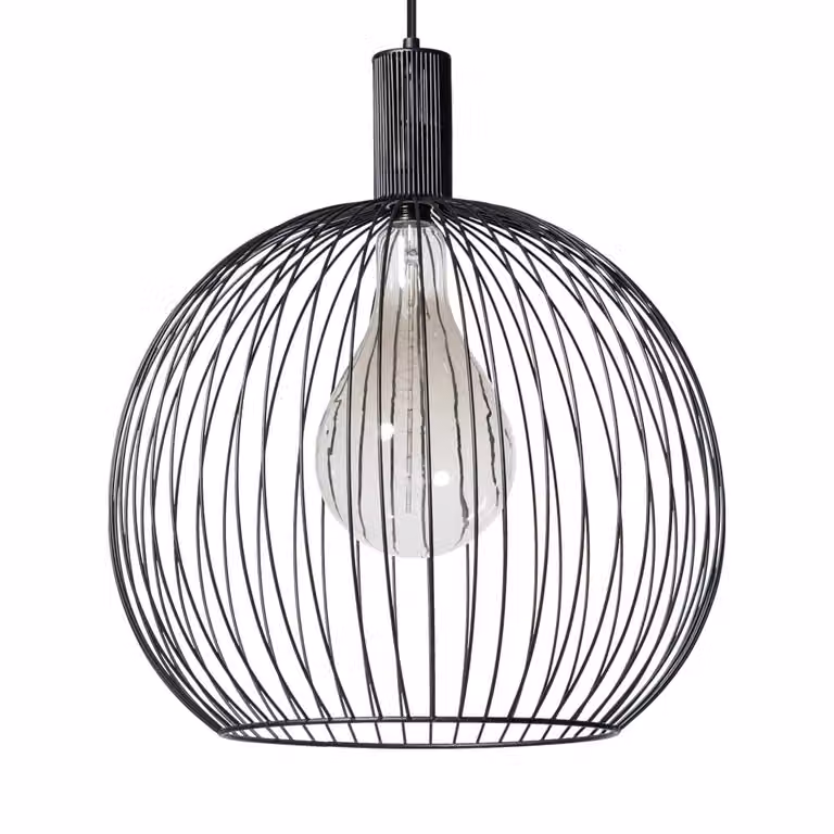 ETH Wire Hanglamp Zwart Metaal Ø 50 cm