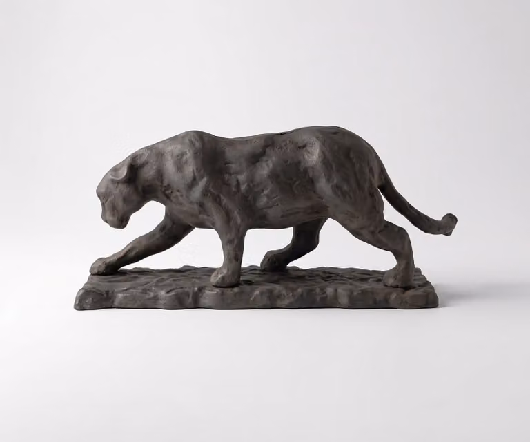 DELIFE Beeldje Panthera Aluminium Basalt Gegoten B9 x D33 x H14 cm