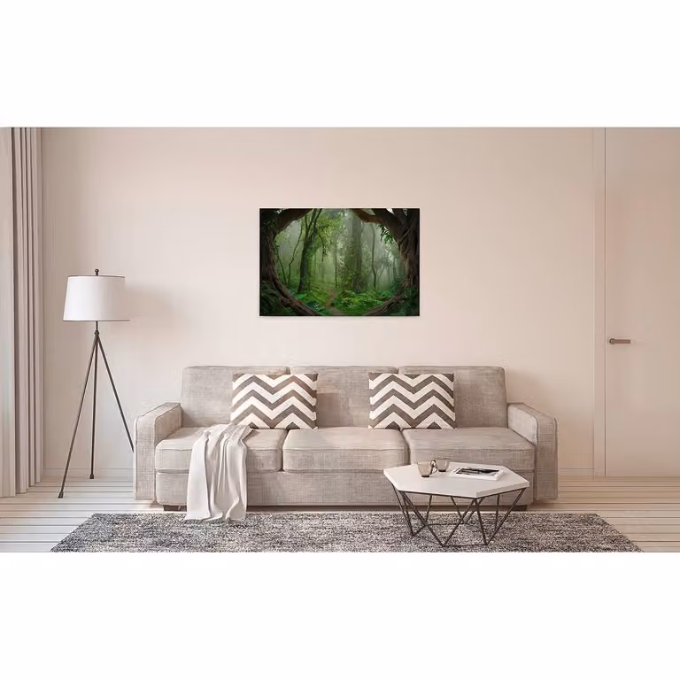 home24 Tropical Forest wanddecoratie, groen, 90 x 60 cm