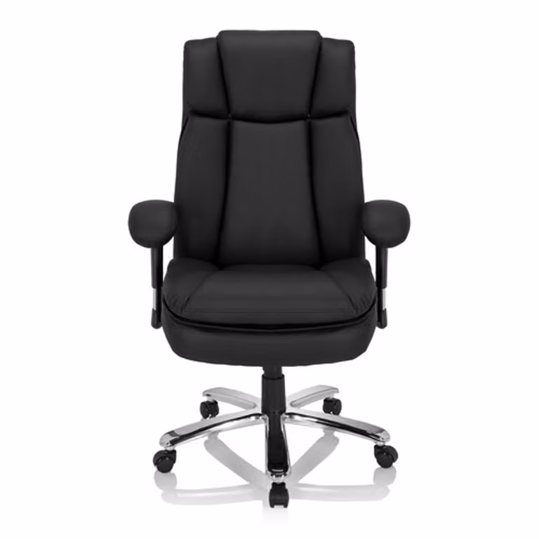 hjh office BUILDER XXL Zware bureaustoel met armleuningen en wieltjes, zwart kunstleder