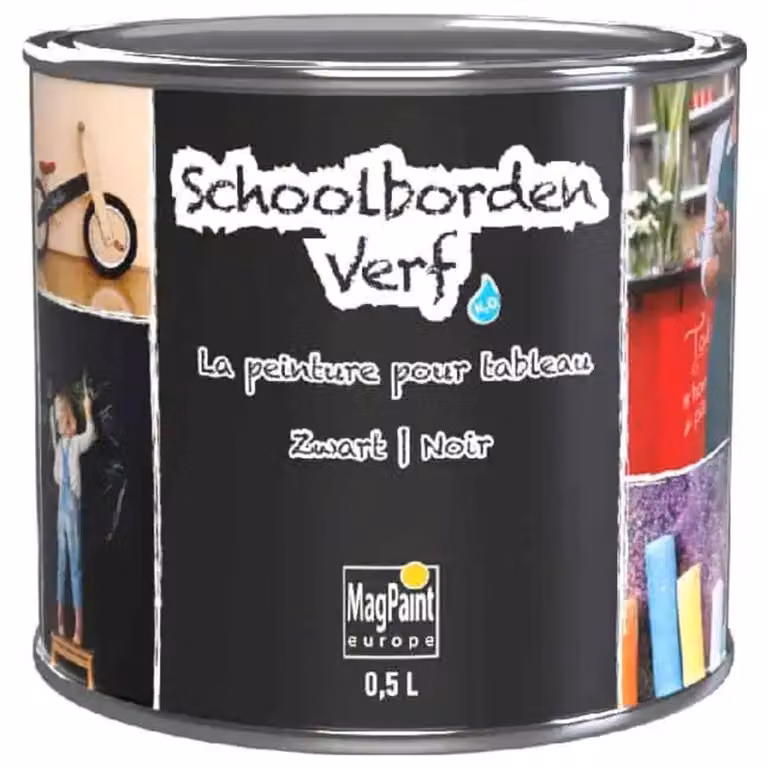 MagPaint Schoolbordverf Zwart 500 ml – krijtbordverf voor muur, hout en metaal