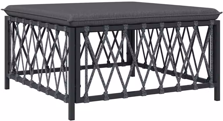 Antraciet Voetensteun Tuin - Buiten Poef met Modulair Ontwerp - B/D/H: 70 x 70 x 34 cm