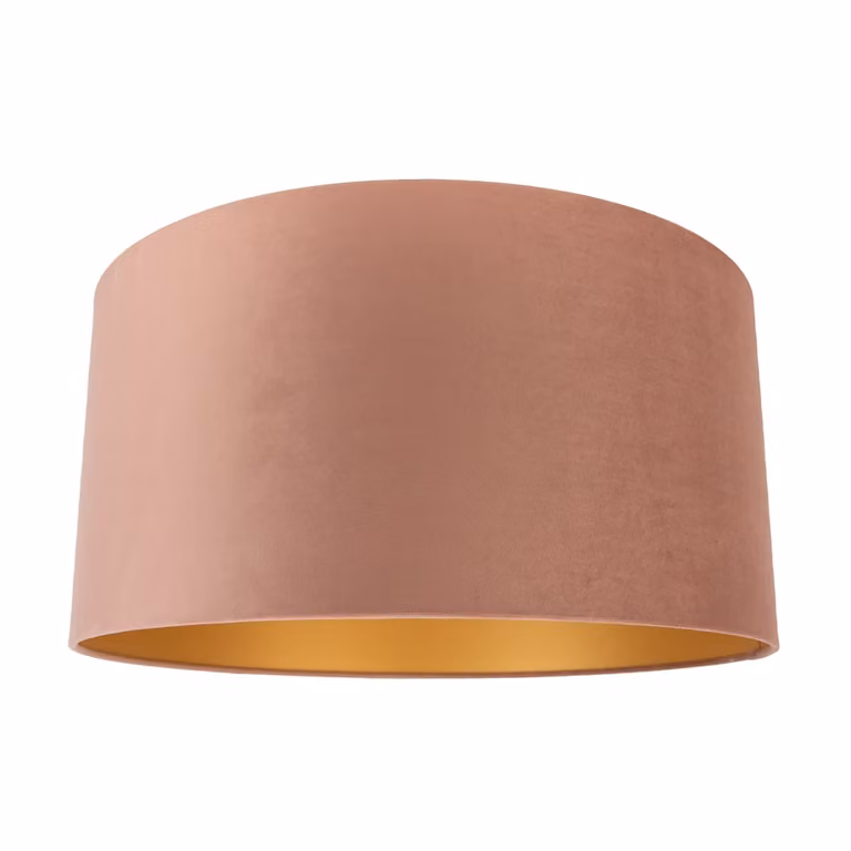 Qazqa Velours lampenkap roze met gouden binnenkant B/D/H: 50 x 50 x 25 cm