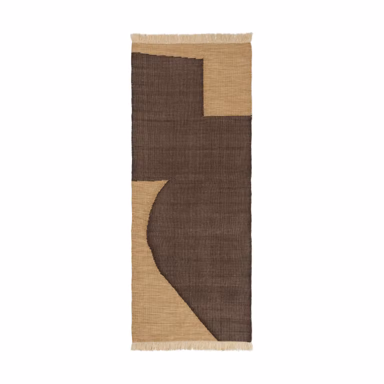 Ferm Living Forene gangloper vloerkleed Tan-Chocolate, 80 x 200 cm
