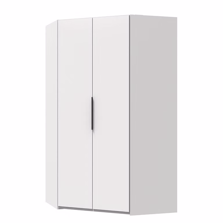 home24 Level36 Moderne Hoekkast met Verlichting Wit/Zwart, Hoogte: 216 cm