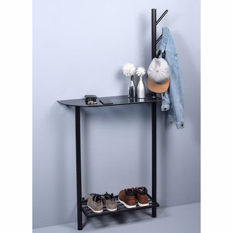 home24 Garderobe Vica zwart B: 80 cm, D: 30 cm, H: 170 cm