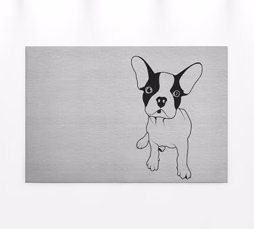 A.S. Création Canvas Wanddecoratie Hond Dieren - Zwart Wit Grijs - 90 x 60 cm