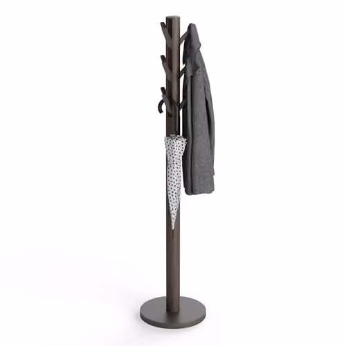 Umbra Flapper Staande kapstok met 9 neerklapbare haken, Grijs, B/D/H: 40 x 40 x 169 cm
