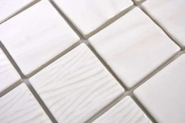 Wit Keramische Mozaïek Mat voor Wanddecoratie - 29,5 x 29,5 cm