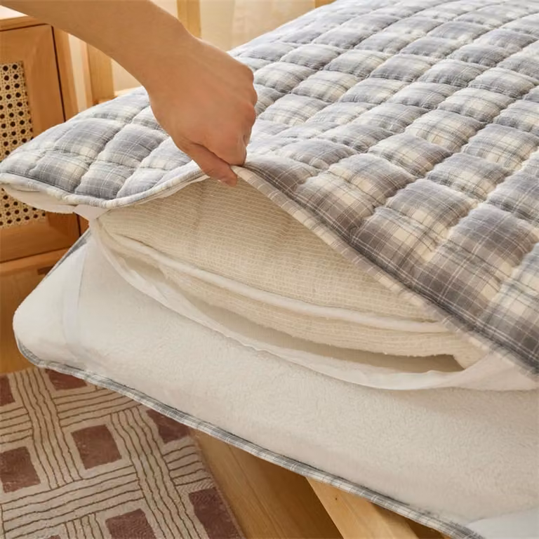 Tatami Matras Japanse Futon Vloermat met dikke katoenvulling in grijs - B/D: 120 x 200 cm