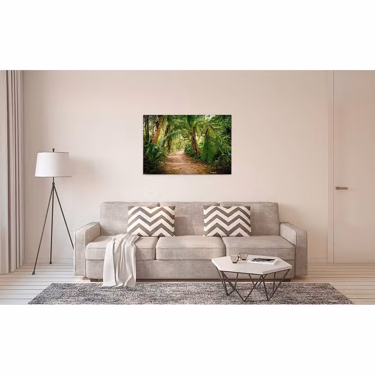 home24 Jungle Palm Walk wanddecoratie, groen, 90 x 60 cm