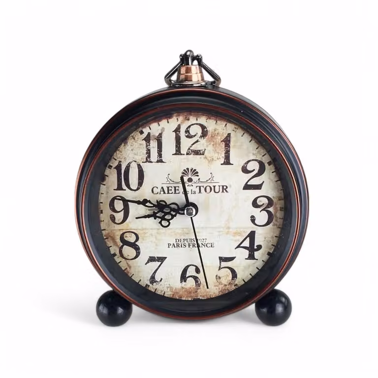 Omgoods Retro Analoge Alarmklok - Vintage Tafelklok zonder Tikken