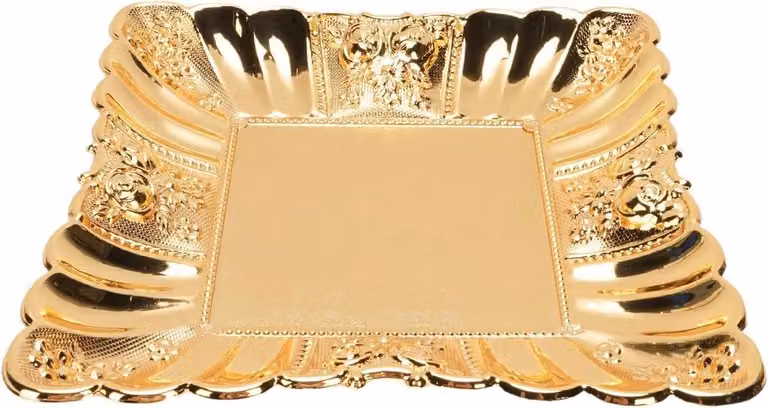 Decoratief Dienblad Rose Reliëf Design - Goud - 23,5 cm