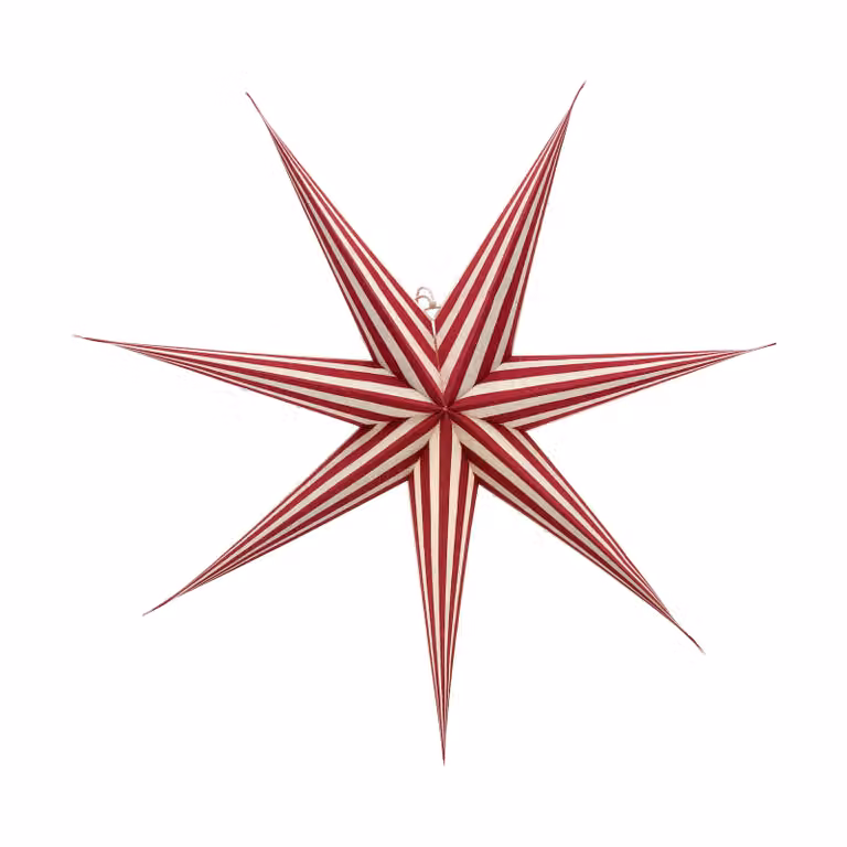 Scandi Living Bare adventsster wit-rood gestreept 80 cm