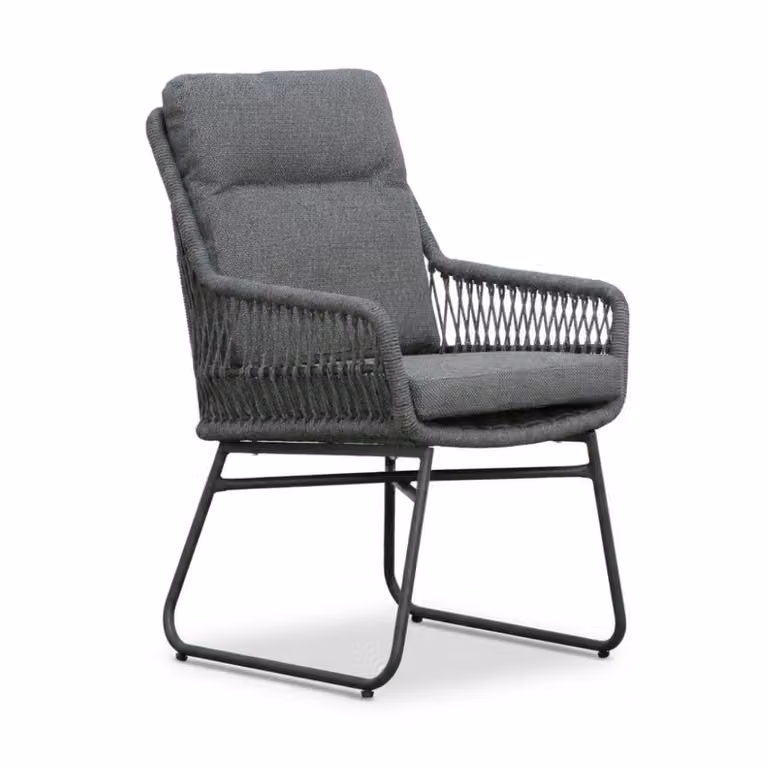 LUX outdoor living Malaga dining tuinstoel - antraciet - touw en aluminium