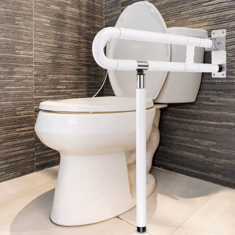 Toilethandgreep met verstelbare poot, antislip opvouwbare badkamer handgreep voor ouderen en gehandicapten