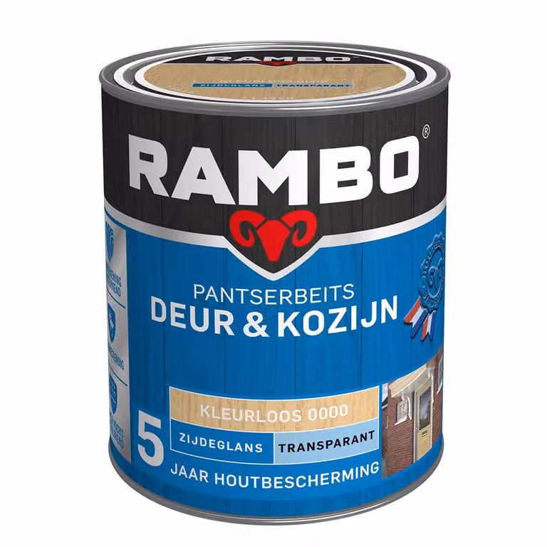 Rambo Pantserbeits Deur & Kozijn Zijdeglans Transparant - 0,75 l