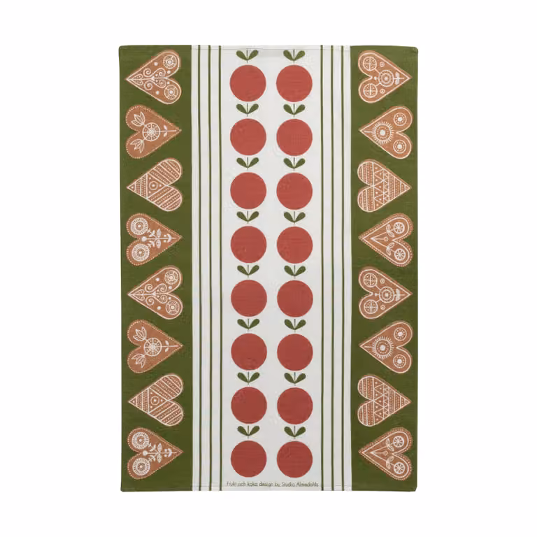 Almedahls Fruit en cake keukendoek Rood-groen 47 x 70 cm