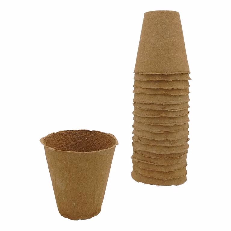Set van 18 Nature biopotjes met een diameter van 8 cm