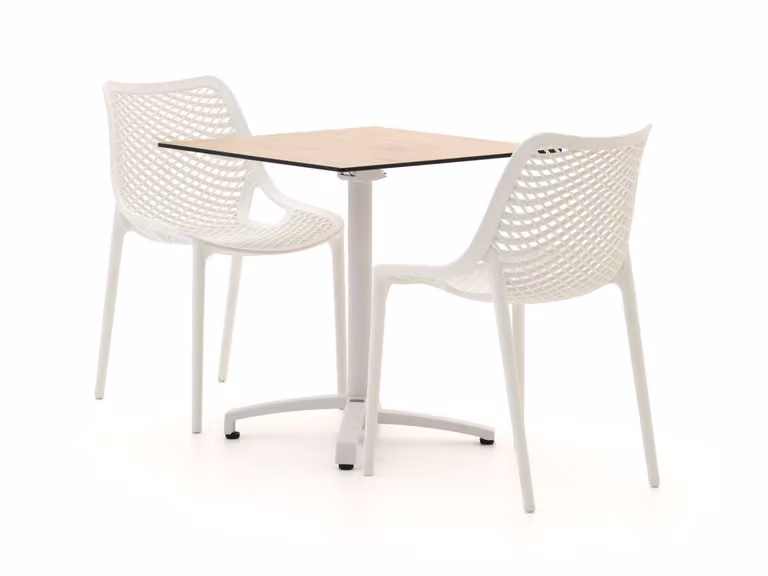 Forza Furniture Diningset Forza voor 2 personen, wit, modern design met aluminium en kunststof