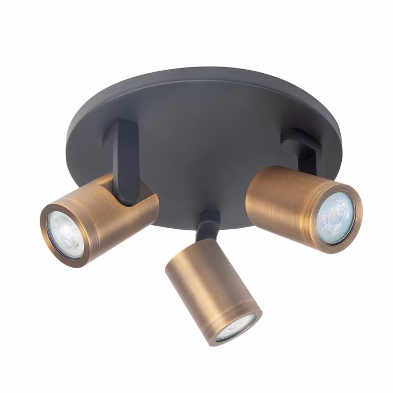 Highlight Halo opbouwspot 3-lichts rond zwart en brons