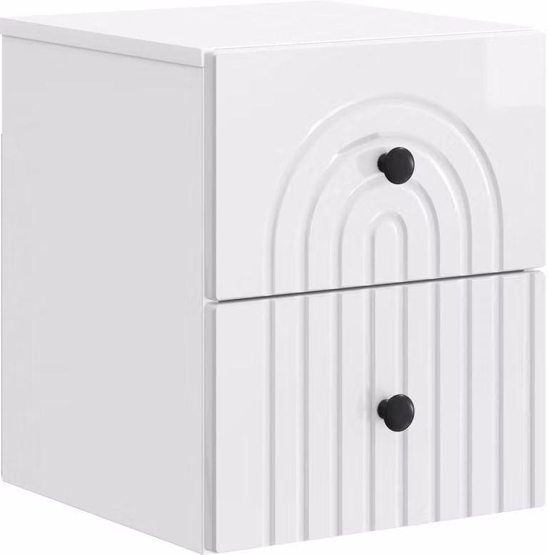 vidaXL Nachttafel Hoogglans Wit - B/D/H: 33 x 34,5 x 40 cm