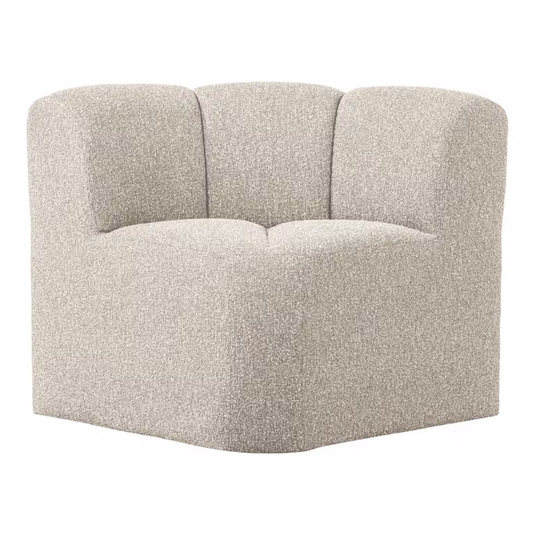 WOOOD Eetkamerbank Mojo Bouclé Hoek - Beige Melange