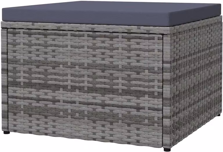 Grijs Tuinvoetenbank Hocker Poef met Verstelbare Poten B/D/H: 53 x 53 x 30 cm