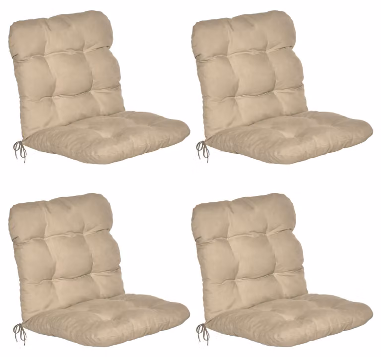 Beautissu Flair NL 4-delige set lage rugleuning kussens met koordsluiting, naturel, 100 x 50 x 8 cm