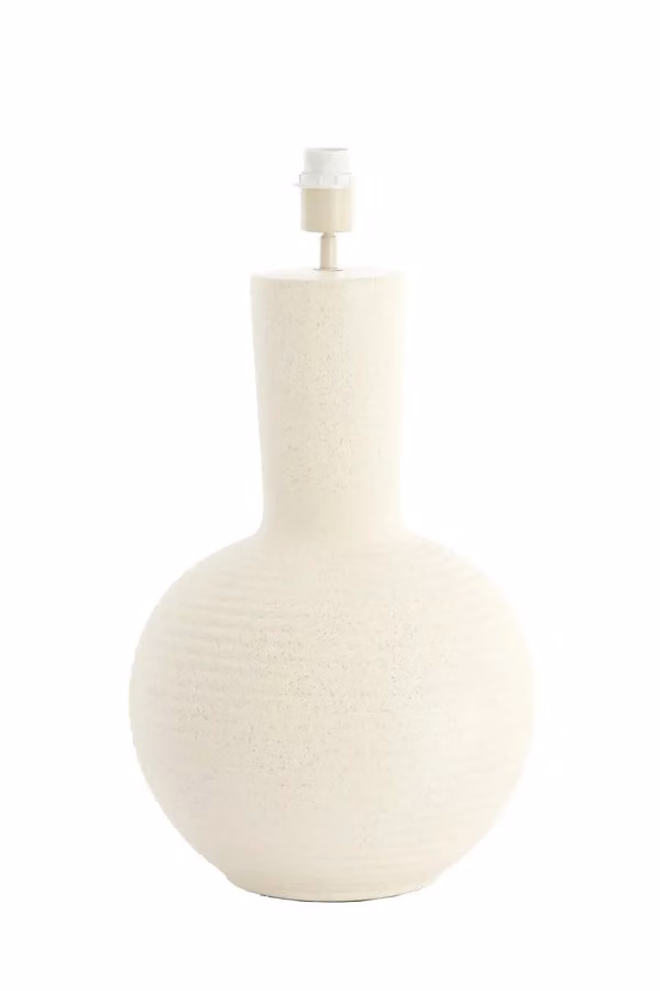 Light & Living ULLOA tabletop lampvoet keramiek beige wit B/D/H: 28,5 x 28,5 x 52 cm