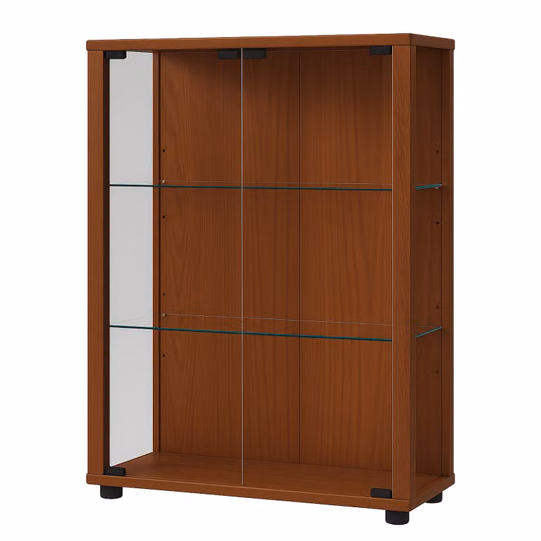 VCM Vitrinekast Sintalo met glazen deuren, Bruin/Walnoot, B: 60 cm, D: 25 cm, H: 80 cm