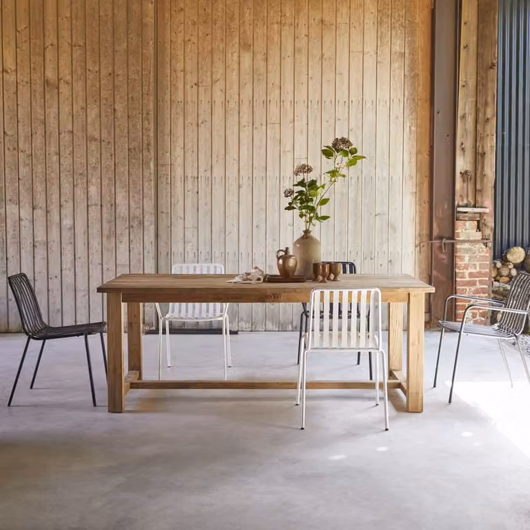 Tikamoon Tuintafel van massief teak, rechthoekig, Bruin