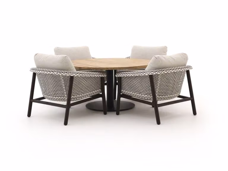 Diningset Zavelli Tuinset voor 4 personen van Teakhout in Bruin en Beige