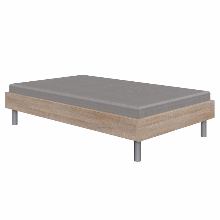 home24 Futonbed Easy Bruin/Zilver Eikenhout Look B: 100 cm, D: 200 cm, H: 55 cm