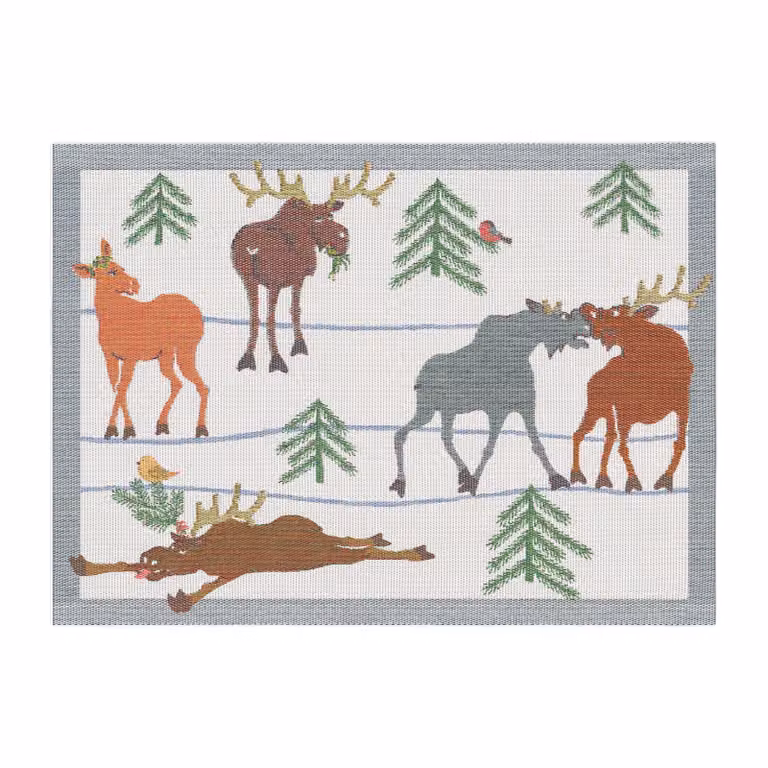 Ekelund Linneväveri Clumsy moose placemat voor volwassenen, 35 x 48 cm