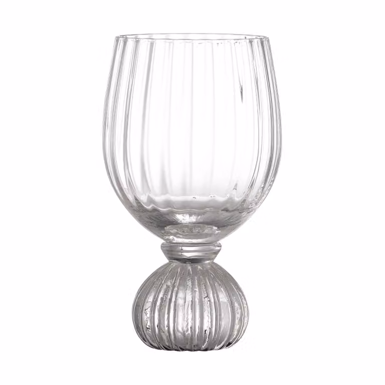 Bloomingville Taurin wijnglas set van 6 stuks, transparant en beige, 43 cl