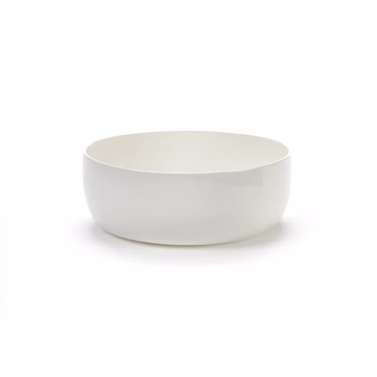 Serax Base ontbijtkom met lage rand, wit, keramiek, Hoogte: 16 cm