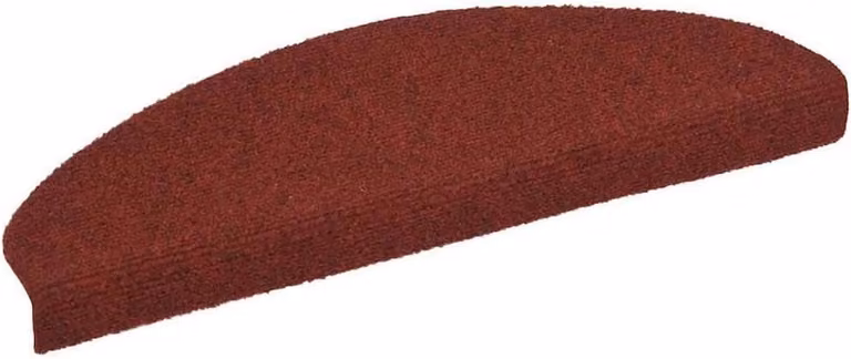 Set van 10 antislip trapmatten in semicirkelvorm, Bordeau Rood, B/D/H: 65 x 21 x 4 cm