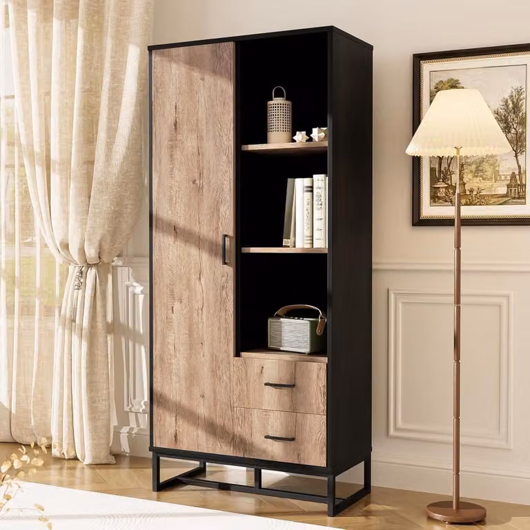 Industriële archiefkast met deuren en laden voor je home office, Antracietgrijs, B: 180 cm, D: 40 cm, H: 80 cm