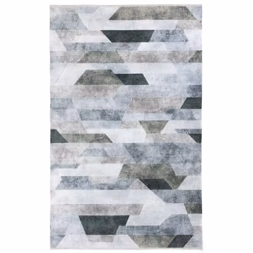 Modern Kelim Tapijt voor Woonkamer en Slaapkamer - Licht Grijs - 155 x 225 cm - Laagpolig Vloerkleed van Katoen en Polyester