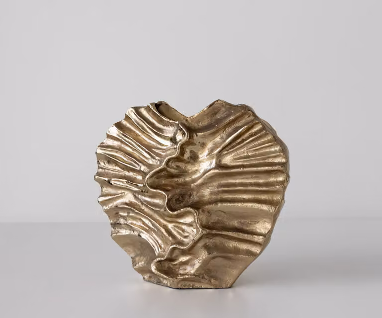 DELIFE Vaas Nerina Handgemaakt Aluminium Champagner B: 18 cm, H: 42 cm